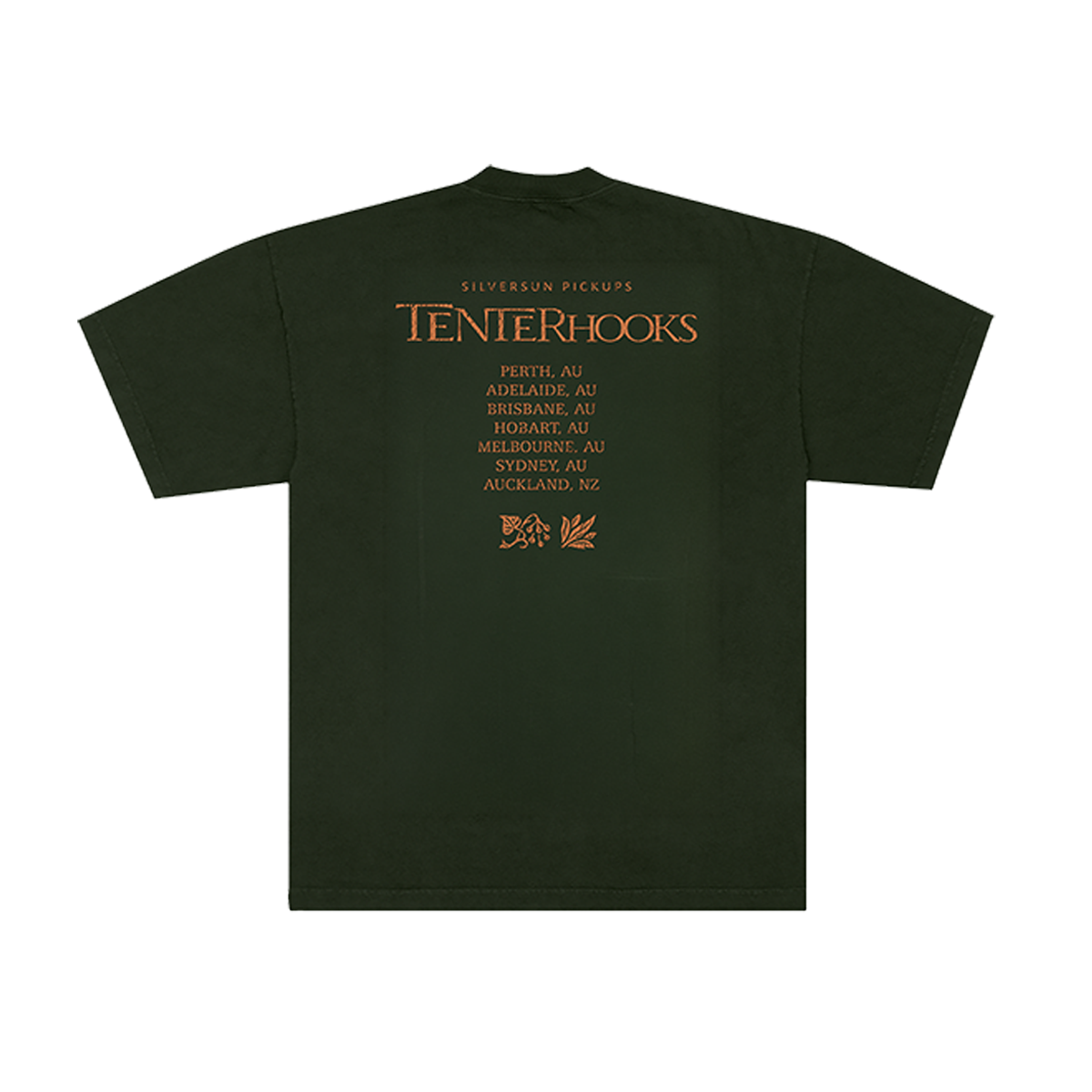 Forest Green Tenterhooks 2026 Tour T-Shirt back