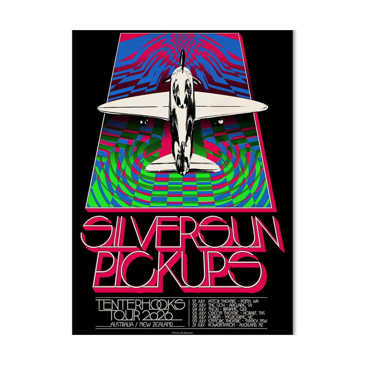 Silversun Pickups Tenterhooks Tour 2026 Screen Printed Poster